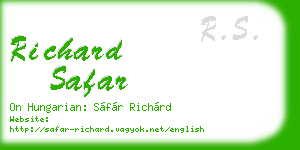 richard safar business card